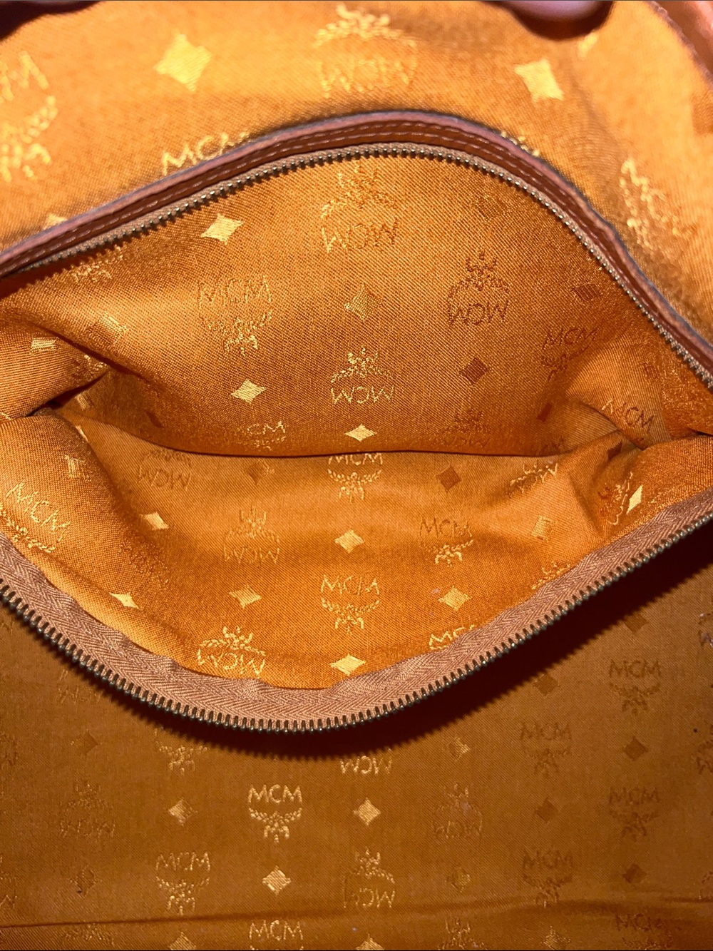 MCM Cognac Visetos Barrel Duffel with Tan Handles like a speedy 35 - Picture 16 of 17